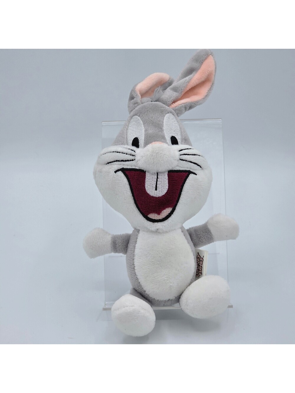 WB 9" Dog Toy Loony Tunes Bugs Bunny Dog Squeak Toy Gray Rabbit Plush Big Head